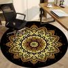 1pc Golden Mandala Carpet, Round Non Slip Durable Large Size Office Carpet, Suitable for Office