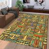 Tribal Pattern Colorful Faces suitable as a non-slip mat for the living room or bedroom sofa