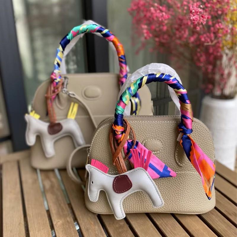Genuine Leather Shell Tote Bag - Versatile Handbag Daily Use