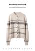1980 Women's 35% Cashmere Nordic Knit Cardigan - Winter Double-Strand Thick Sweater Coat