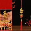 Golden Sheep Goat Hanging Ornament Red Tassel Handmade Lucky Charms Festival Atmosphere Multi-functional