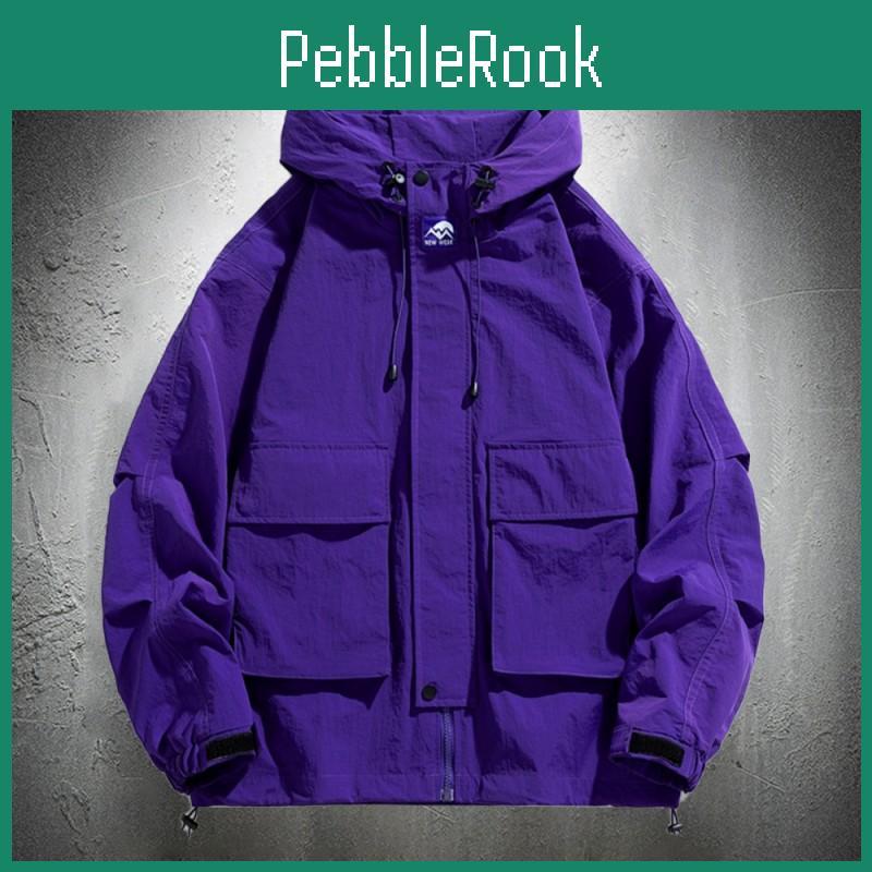 Trench Mens Jacket Hop Hip Solid Color Outdoor Sports Hooded Coat Purple Hoodie Jacket Garment