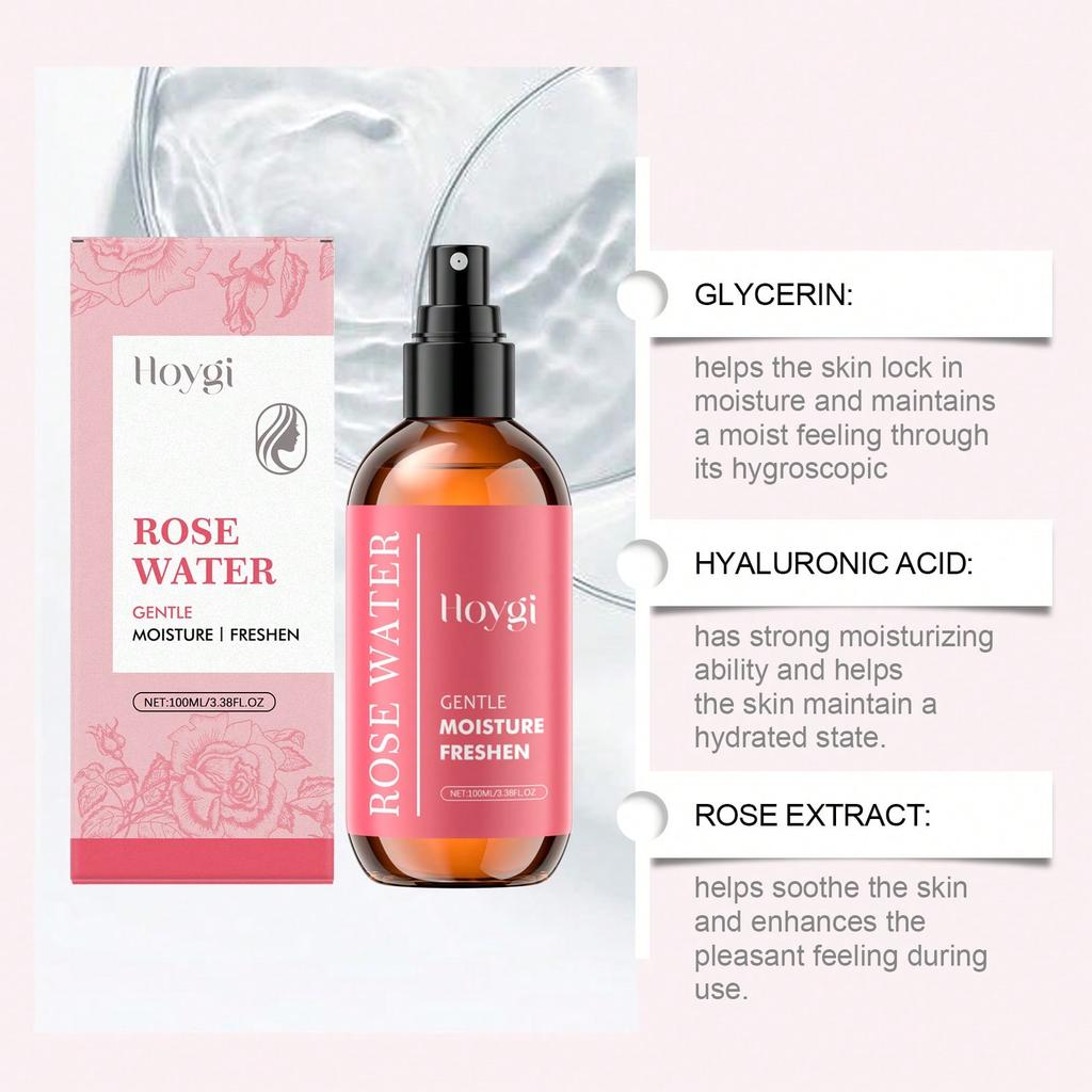 1pc 100ml Rose Facial Moisturizing Mist, Toner, Facial Mist Moisturizing, Anti-Aging, Pore Minimizin