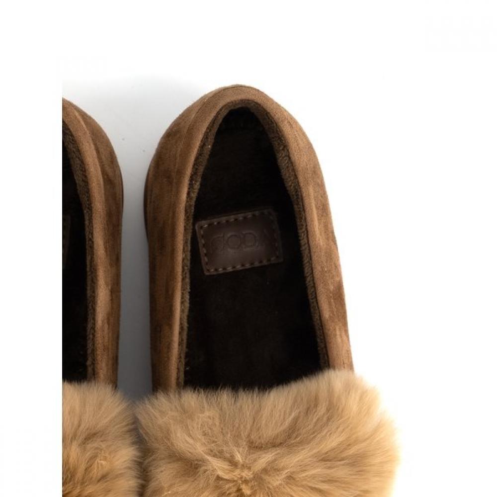 SODA Women S Semi caSual Latex Fur Loafer Arf516  2cm 