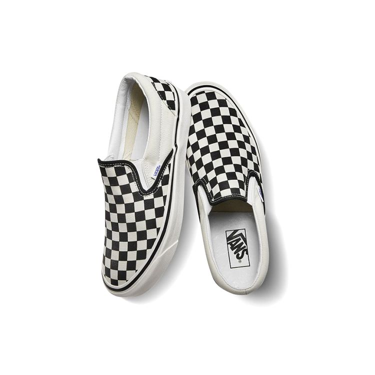 Vans Classic Slip-On 98 DX Anaheim Factory - Checkerboard Unisex Sneakers Black White VN0A3JEXPU1