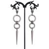 Geometric Punk Rock Stud Earrings With Black Nickel Finish For Women