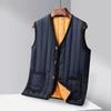 Autumn and Winter Men's Thickened Velvet Warm Vest Single-breasted V-neck Vest Jacket