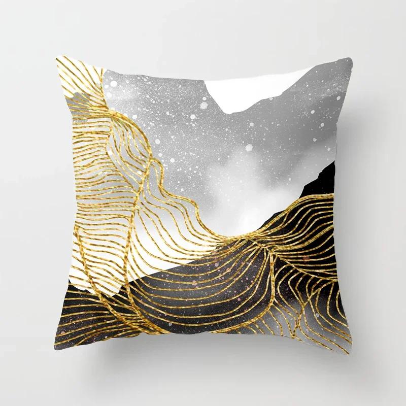 

45x45 см Золотой олень, дерево, лесной пейзаж, наволочка, наволочка для дивана, сиденья, изголовья, современная роскошная наволочка для украшения дома 40x40cm16x16Inch