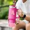 7PCS Cup Accessories Set for Stanley 30oz 40oz Tumbler Initials Silicone Straw Cover Cap Boot Letter Handle Charm Sticker