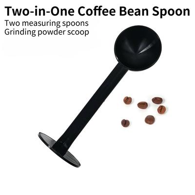 Black Long Handled Coffee Spoon, Multifunctional Plastic Coffee Measuring and Tamping Spoon, Powder Spoon, Coffee Kitchen Tool,