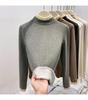 Women's Thick Warm Lace Half-Neck Base Layer Shirt, Autumn/Winter Long-Sleeve Inner Top, High-End Feel