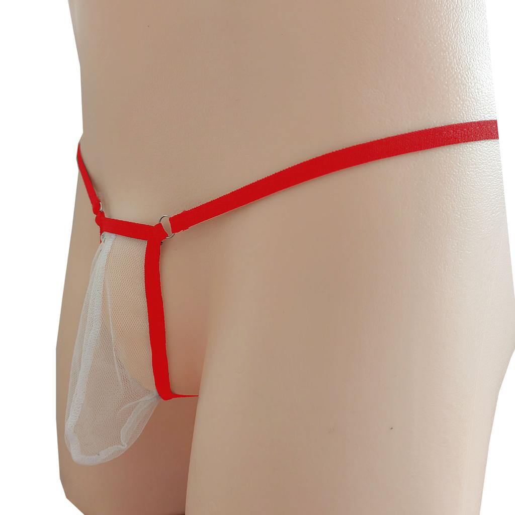 Men Mesh Underpants T-Back Thongs Underwear Briefs Sexy G String Thong Breathable Open Back Underpants See Through Jj Sleeve