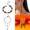 Blood Drop Tassel Bat Necklace Bracelet Earrings For Alternative Fashion
