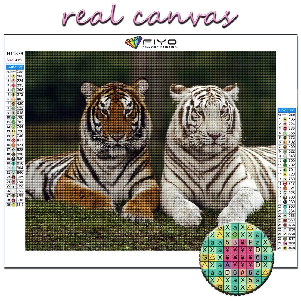 DIY 5D Diamond Painting Animal Tiger Cross Stitch Kit Full Drill Embroidery Mosaic Art Picture of Rhinestones Gift