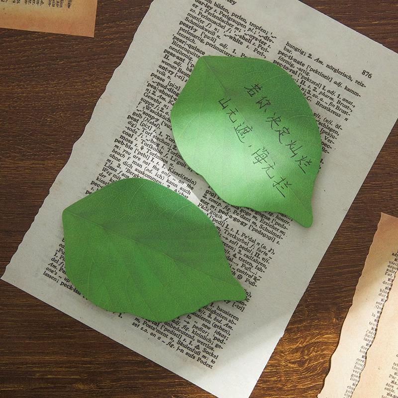 Creative Leaf Sticky Note Pads - Cute Memo Stickers, DIY Message Book Labels