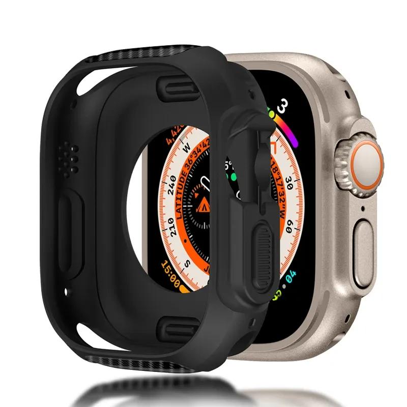 

Case for Apple Watch Series Ultra 2 49mm 49 Mm TPU Silicone Protector Bumper Accessories Iwatch Ultra2 49 Cover Accessories 49mm series Ultra сірий