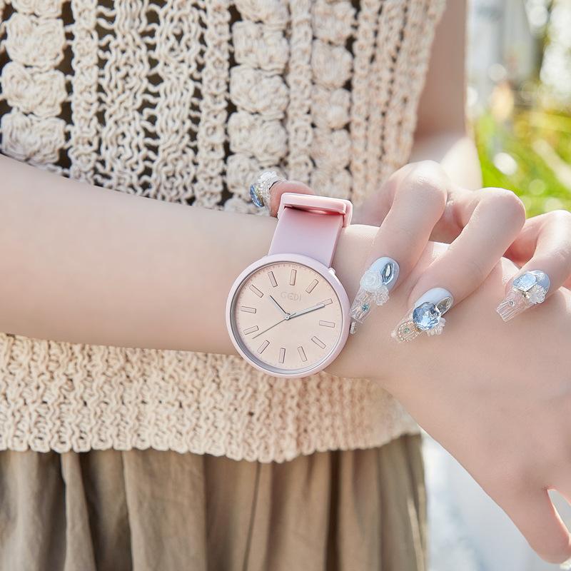 Candy Color Silicone Watch Student Simple High Sense Quartz Watch Waterproof Dopamine Watch