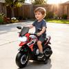 Kids Electric Motorcycle, 6V, Drive Wheels, Music, Light Effects, Red