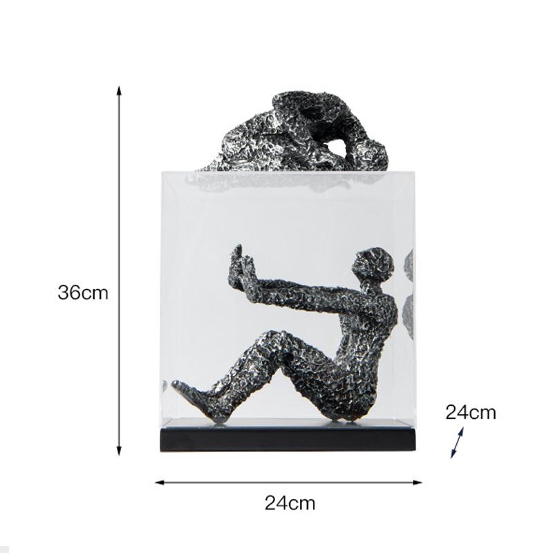 Креативная абстрактная статуэтка персонажа из смолы Акриловая витрина Настольное украшение Современные фигуры Скульптура Эстетическое украшение для комнаты