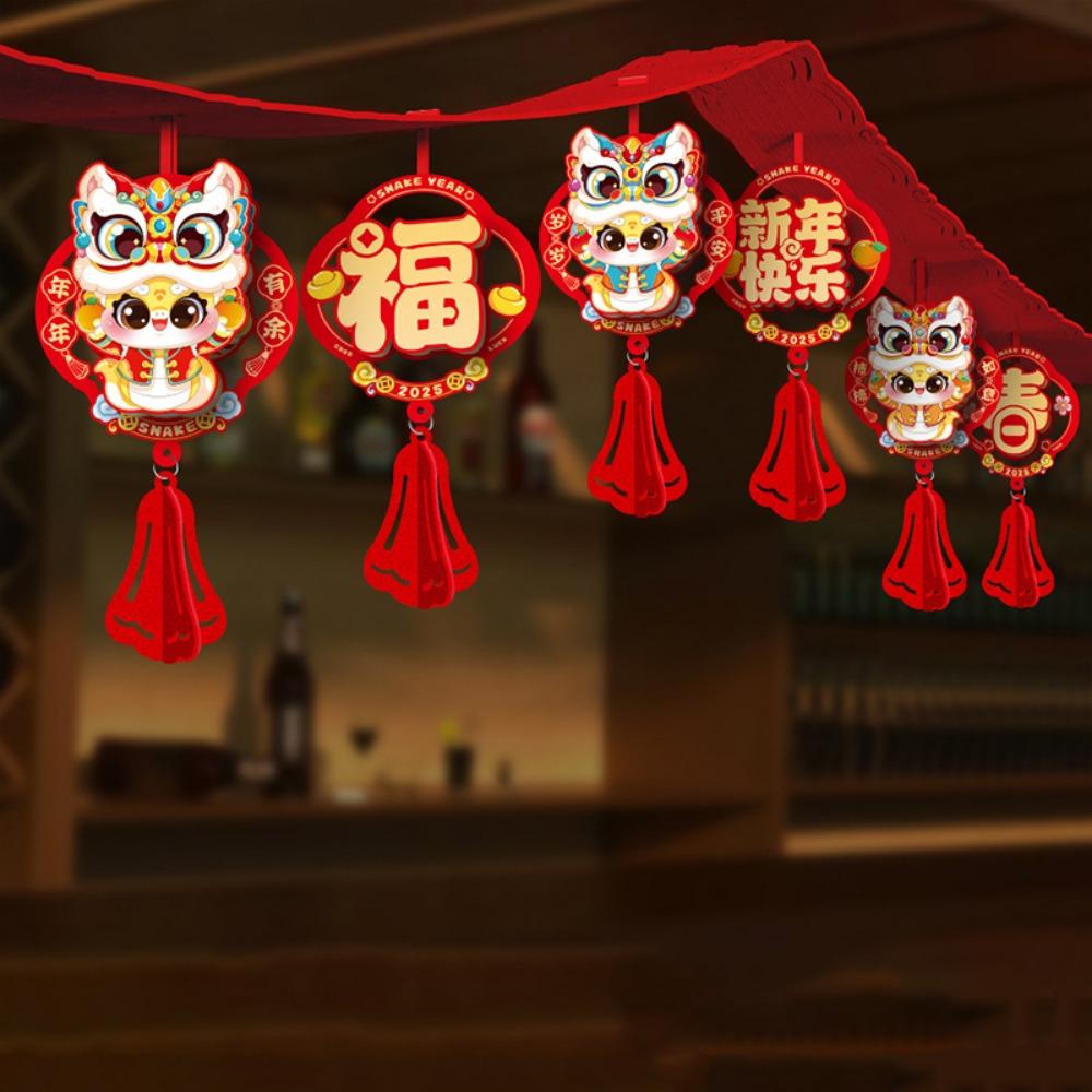 Cartoon Spring Festival Banner Garland Hanging Lunar Year Ornaments  For Home Shopping Mail