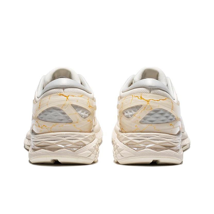 Asics Metarun Chaussures de course d'entraînement basses en cuir synthétique à tissu confortable et polyvalent Femme sneaker Blanc Platine 1012B139-100