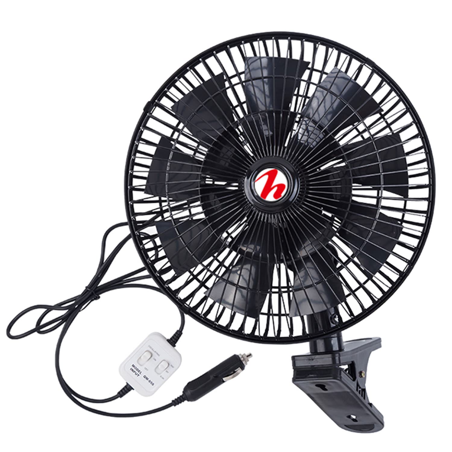 

Maxwin Car Truck 16 Black K-FAN10-24V Fan, Oscillating, Fan, 2-Speed Airflow, Clip-on, Blades, 11-inch, 90° Rotation, 24V, Energy-Saving, Circulator, чорний