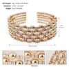 Luxury Rhinestone Pearl Wide Open Cuff Bracelet For Women Stylish Stretch Bangle Fashion Versatile Jewelry Gift
