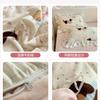 Thickened Milk Fleece Bed Four-Piece Set, Cute Lace Coral Fleece Quilt Cover, Fleece Bed Sheet Three-Piece Set