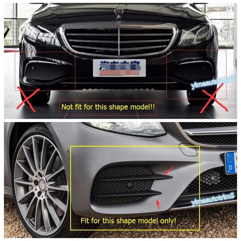 For Mercedes Benz E Class W213 Sport E260 E300 2016 2017 2018 Car Accessories Front Fog Lamp Strips Trim Cover Carbon Fiber
