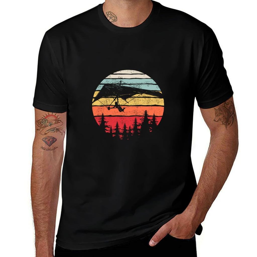 Vintage Retro Hang Gliding Shirt Hang Glider Gift Pullover TShirt Gym Exercise Short Sleeve TShirt
