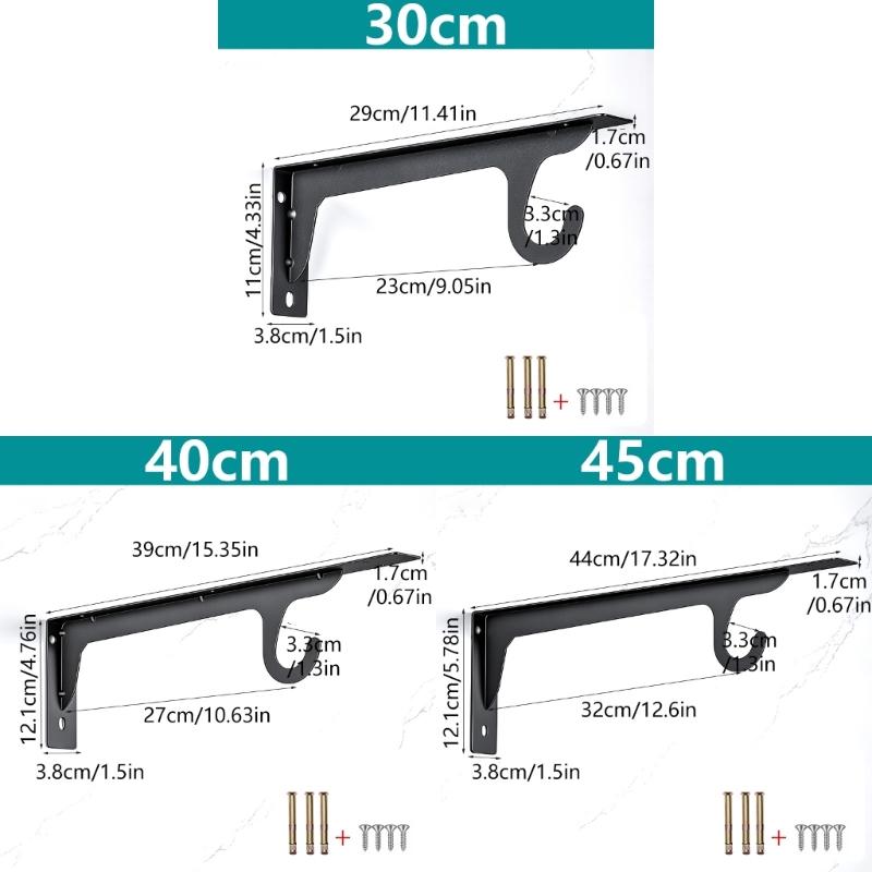 Pack Of 2 Heavy Duty Wall Mounted Hook Brackets with Double Hook Easy to Use for Closet Organization & Space Saving