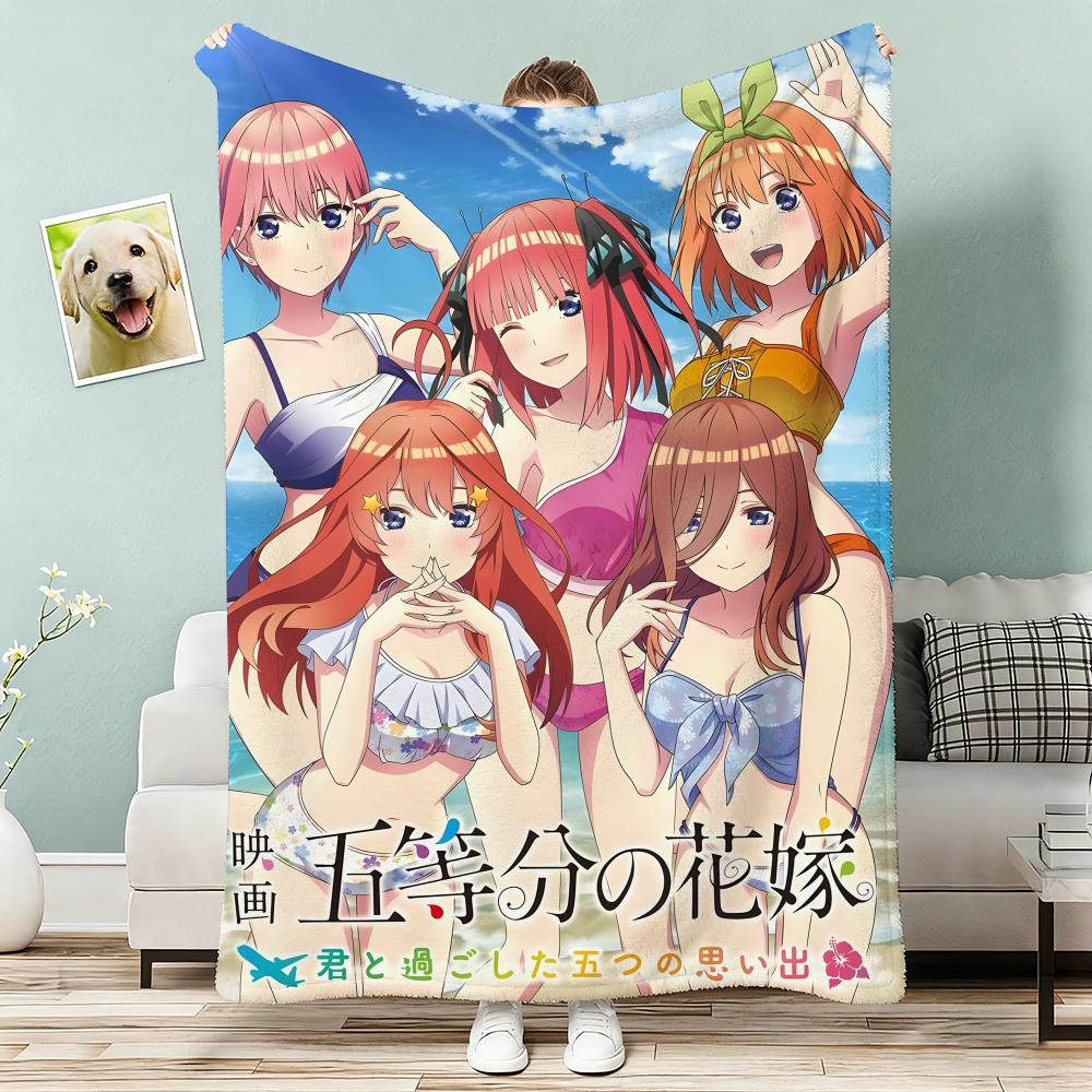 The Quintessential Quintuplets Throw Lightweight 240G Flannel Blanket Soft Skin-Friendly For Summer Cooling