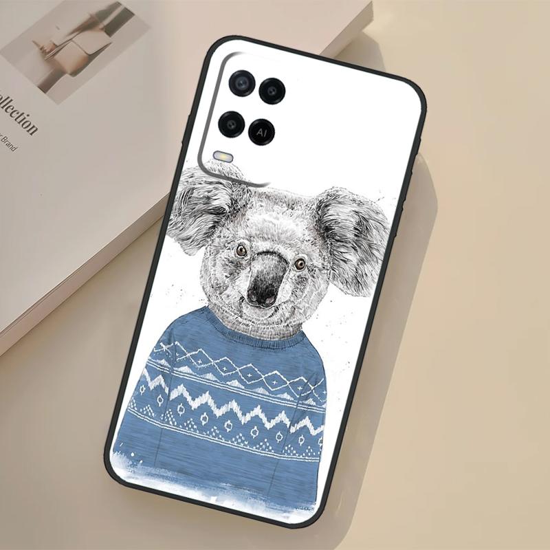 Cute Australia Koala Art Case For Oppo A94 A74 A54 A80 A60 A40 A18 A38 A58 A78 A98 A96 A76 A16 A15 A17 A57 A77 A5 Pro