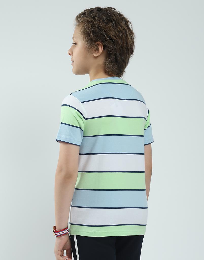 Monte Carlo Boy's Striped Pattern Regular Fit Half Sleeve T-Shirt