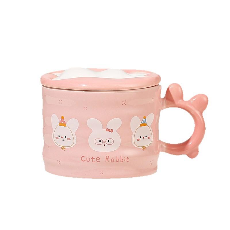 Fufu Puppy Rabbit Girl Mug High Looking Girl Water Cup Ceramic Cup Office Coffee Cup