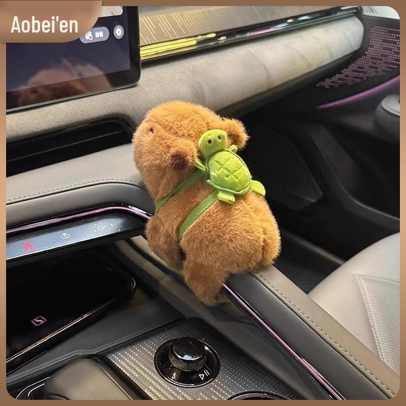 Capybara Plush Toy Pendant with Bicycle-Themed Small Accessories – Slap Bracelet Decoration