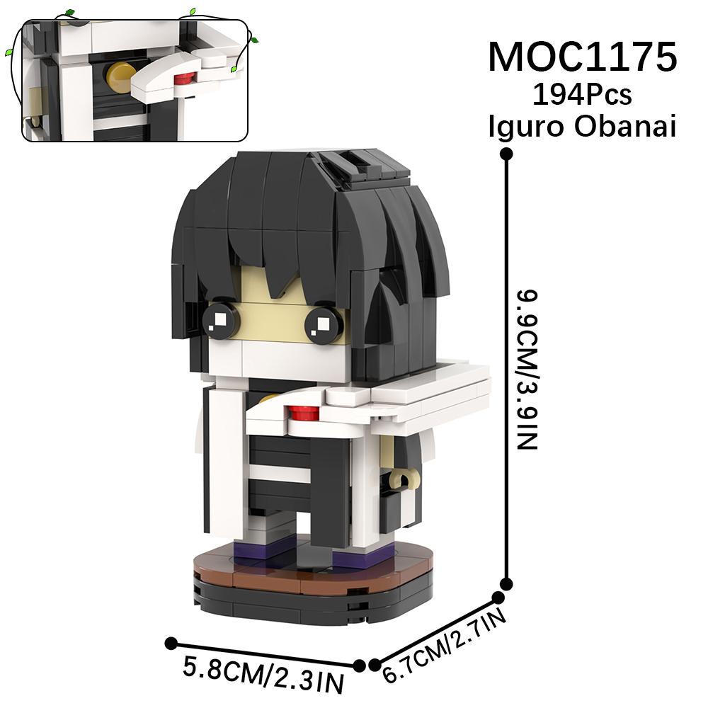 MOC Demon Bricks Anime Figure Slayer Head Tanjirou Mitsuri Inosuke Building Blocks Friends Gift Toys For Children Adult 3D Medol