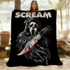1PC Ghostface Scream Outdoor Flannel Throw Blanket - HD Printed Lightweight Soft Warm All-Season Blanket for Sofa, Bed, Travel, Camping 037
