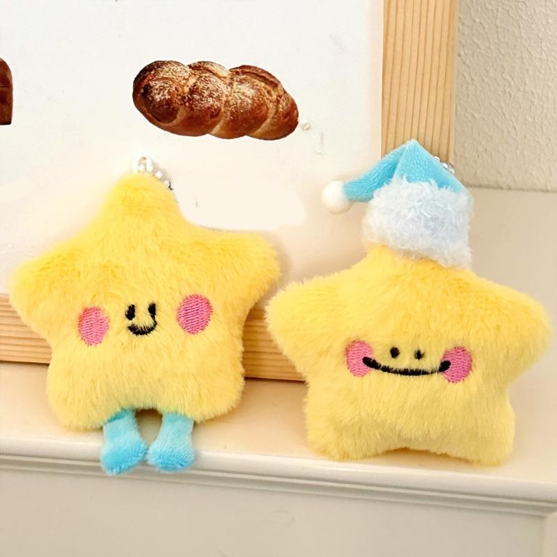 Soft Star Keychain Plush Toy Charm For Bags Backpacks Car Decoration