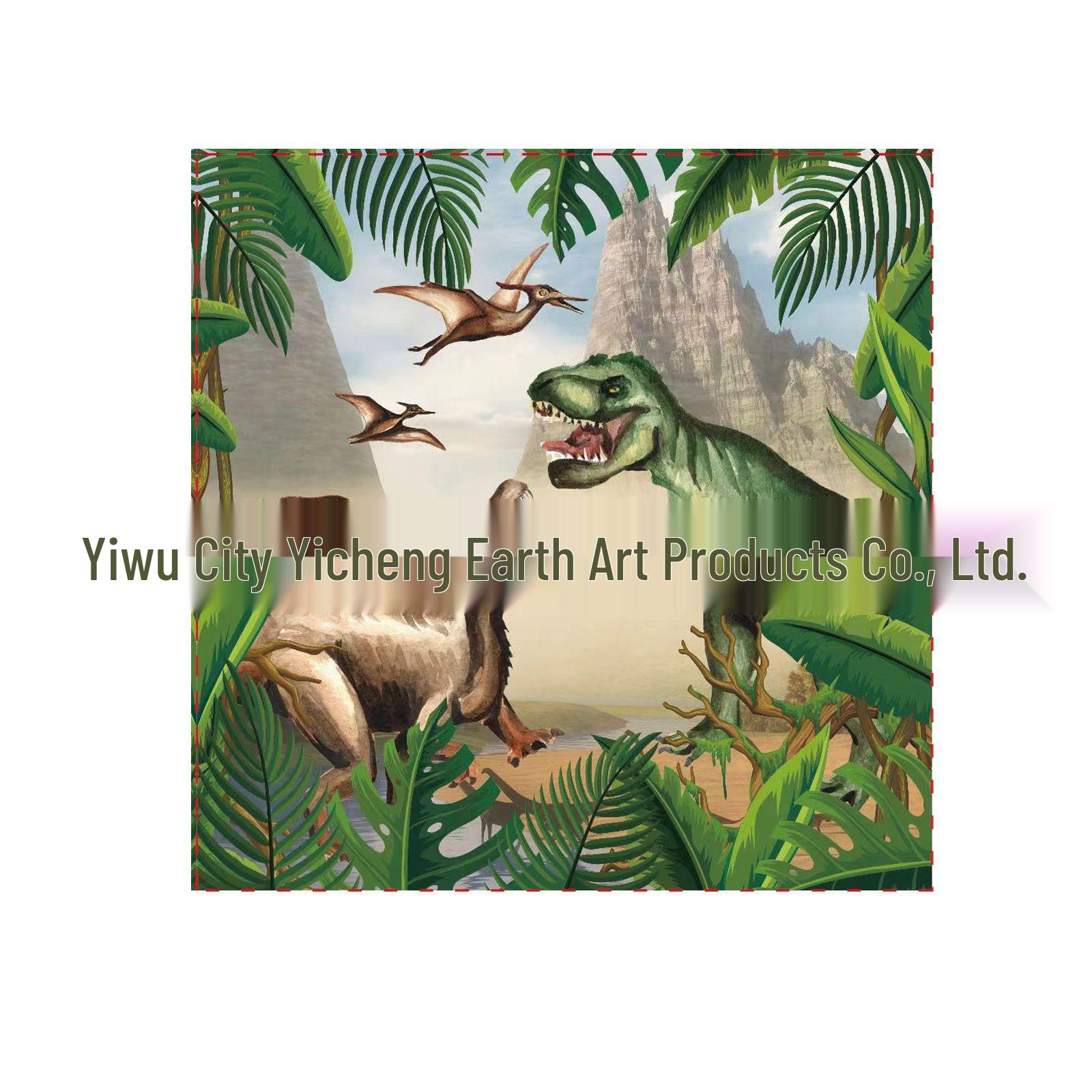 Dinosaur Theme Party Tableware Set: Children s Birthday Plates PE Tablecloth