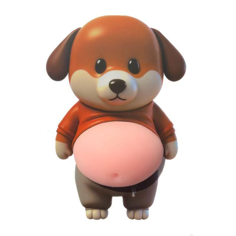 1/2Pcs Cute 3D Squeezable Soft Belly Dog Cat Stickers DIY Relieve Stress Mobile Phone Laptop Decoration Decal Home Decor