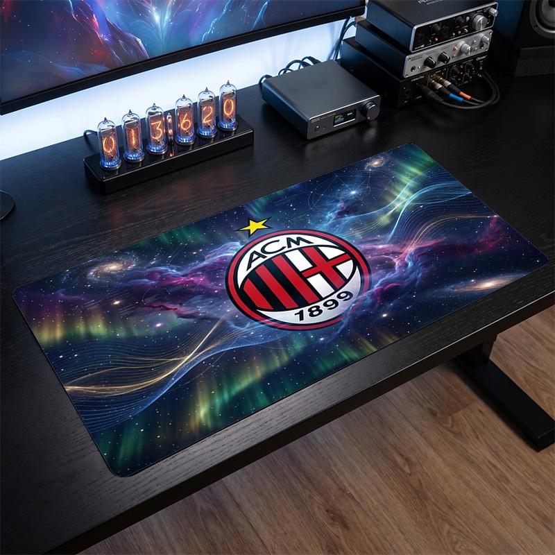 Tappetino per Mouse Grande Stampato AC Milan, Tappetino Morbido in Gomma Antiscivolo per Scrivania da Gioco per Ufficio Laptop Computer Decorazione