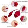 Rose Flower Dual-Head Vibrating Egg & Telescopic Massager