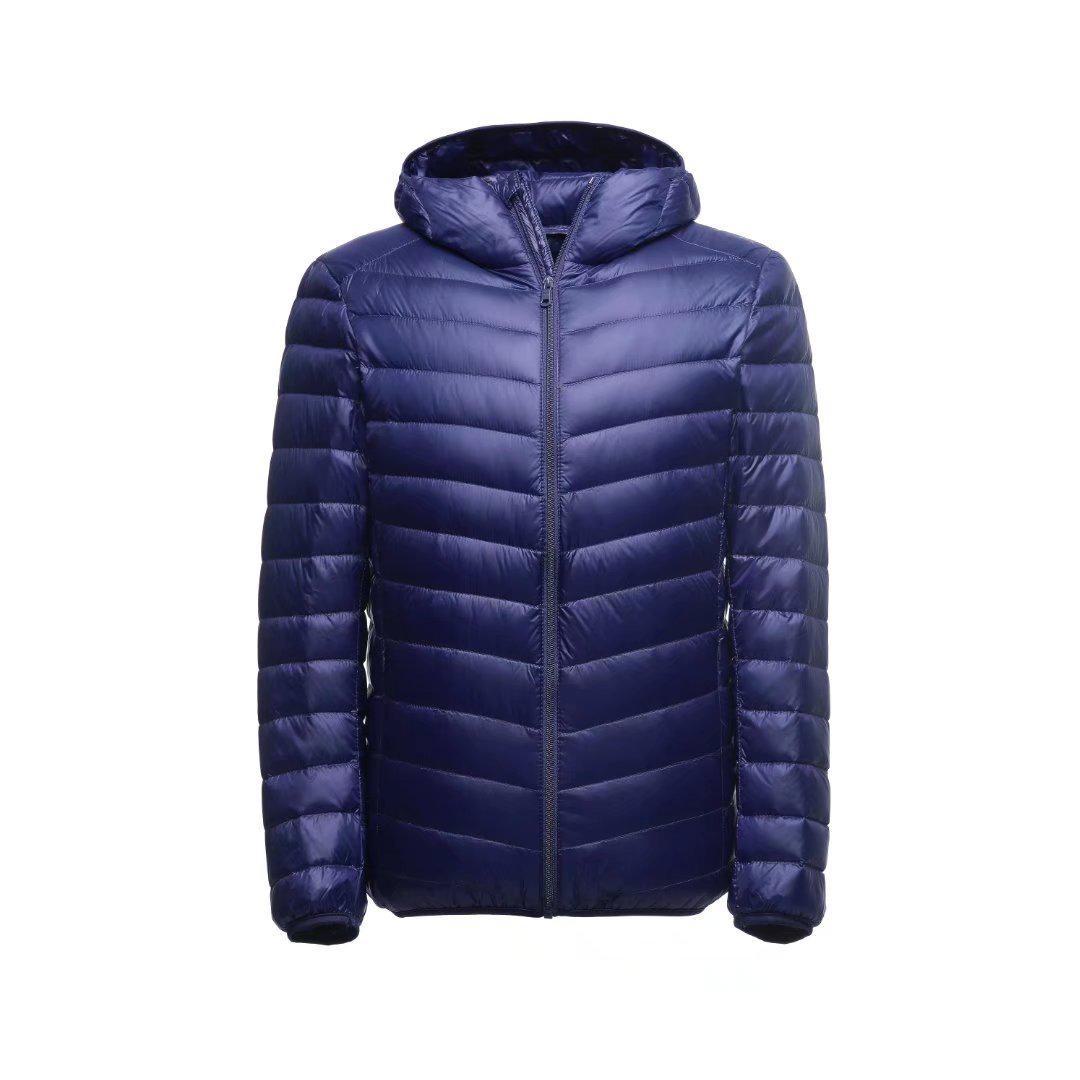 

Мужская куртка с капюшоном на белом утином пуху, осенне-зимняя 6XL тёмно-синий