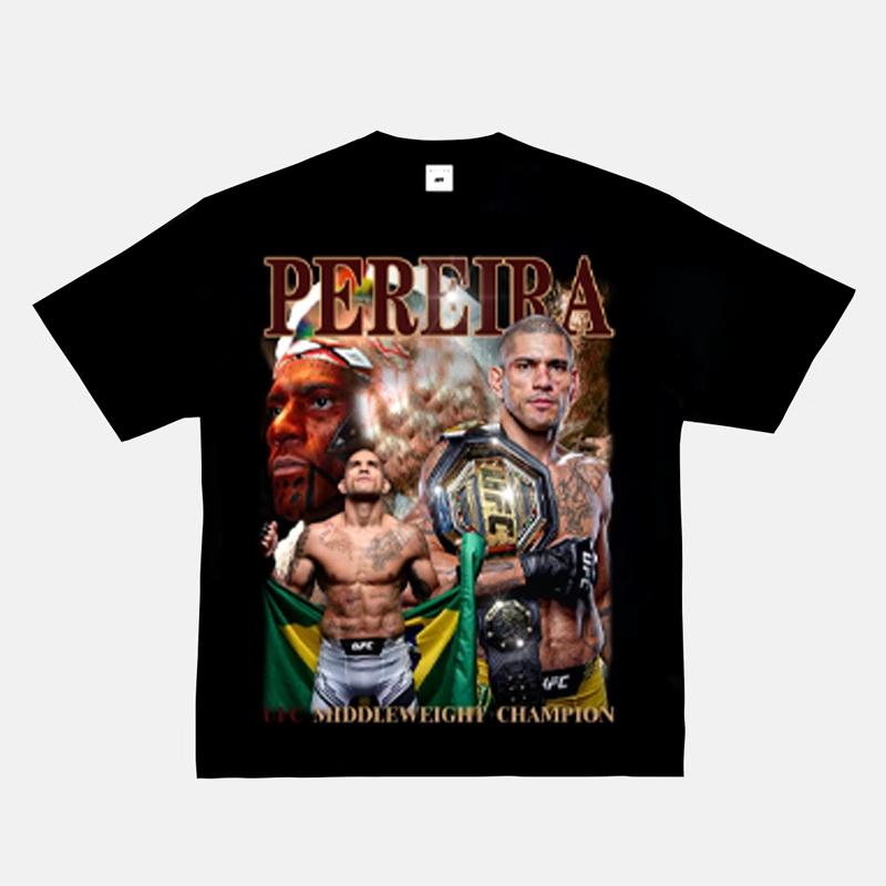 2025 New Fashion 100% Cotton Men T-shirt Fight Y2k Printing Short Sleeve American Retro Small Neckline Fighting Top Retro Top