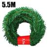 5.5m Pine Christmas Garland Decorative Green Artificial Xmas Tree Rattan Banner Party Plastic Pendant Tinsel Hanging Decoration