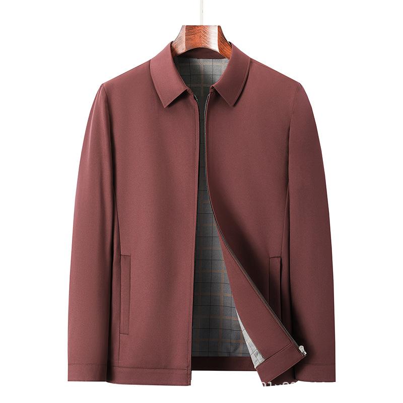 Spring and Autumn Business Casual Jacket Men's Lapel Zipper Jacket Executive Commuter Civil Service Men's Jacket