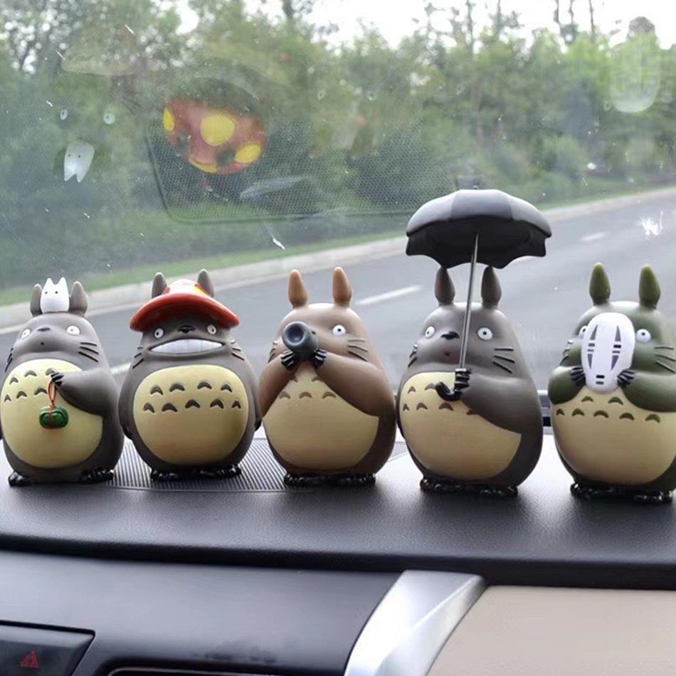 5Pieces Cartoon Totoro Figure Statue Ensemble Cute Room Decorations Kawaii Fashion Kid's Toy Collectible Kids Gift