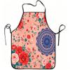 1pc Red and Pink Rose Mandala Floral Print Apron, Durable and Easy To Clean, Adjustable Waistband, Polyester Material, for Kitchen Cooking, Gardening,