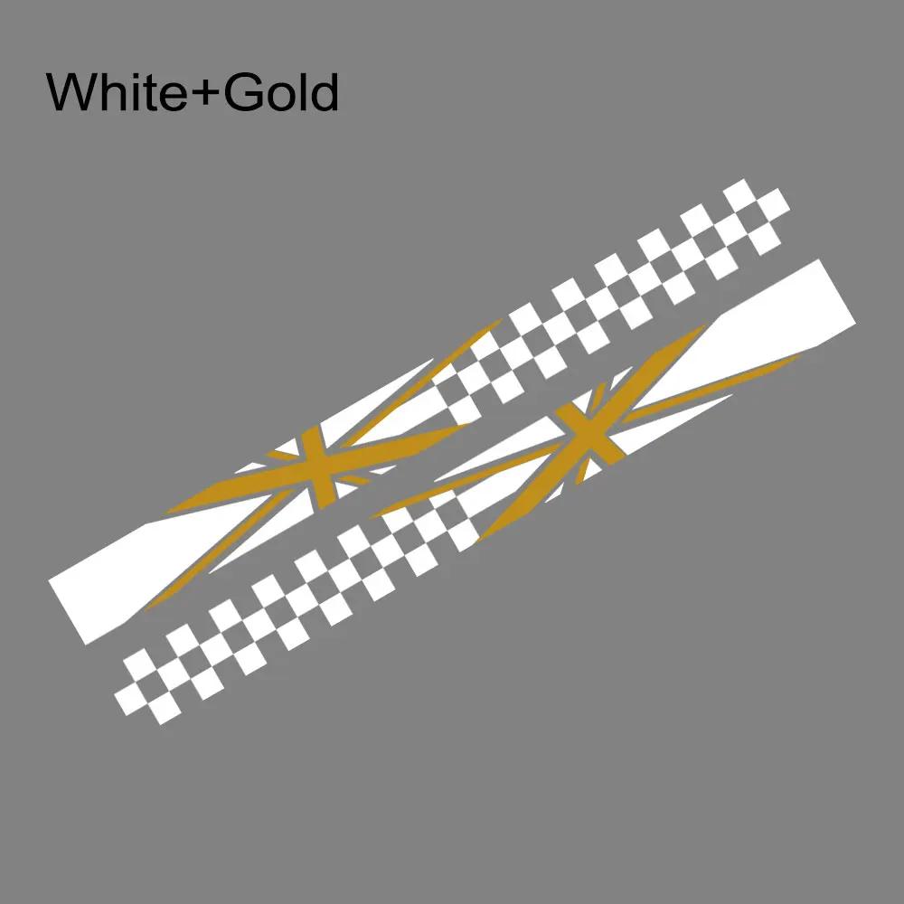 2pcs Union Jack Car Door Side Racing Stripe Decal Sticker For MINI Cooper S One JCW F55 F56 F60 R55 R56 R60 Auto Accessories